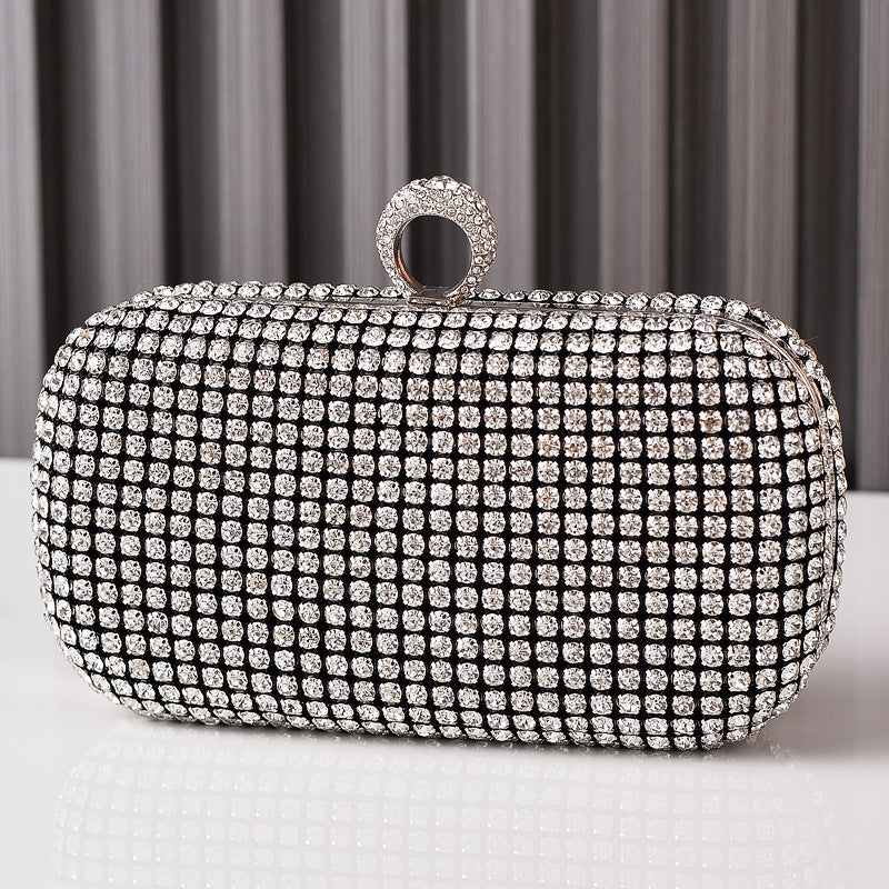 Women's Rhinestone Sier Big Diamond Party Noble Evening Bags