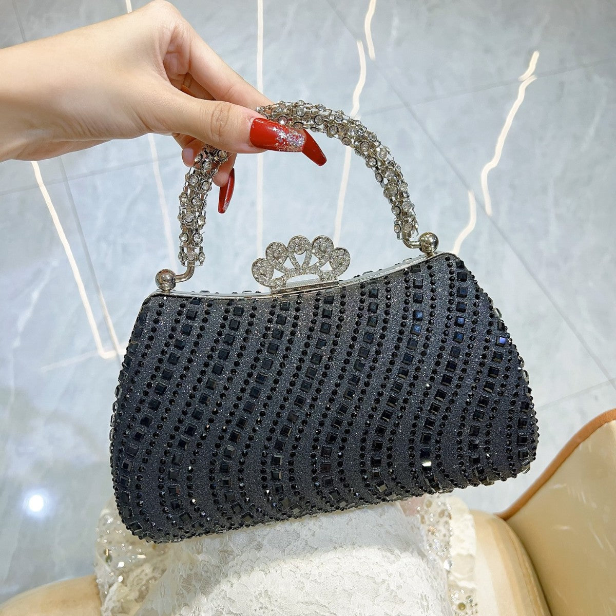 Women's Fashion Personalized Rhinestone Banquet Dress Elegant Evening Bags