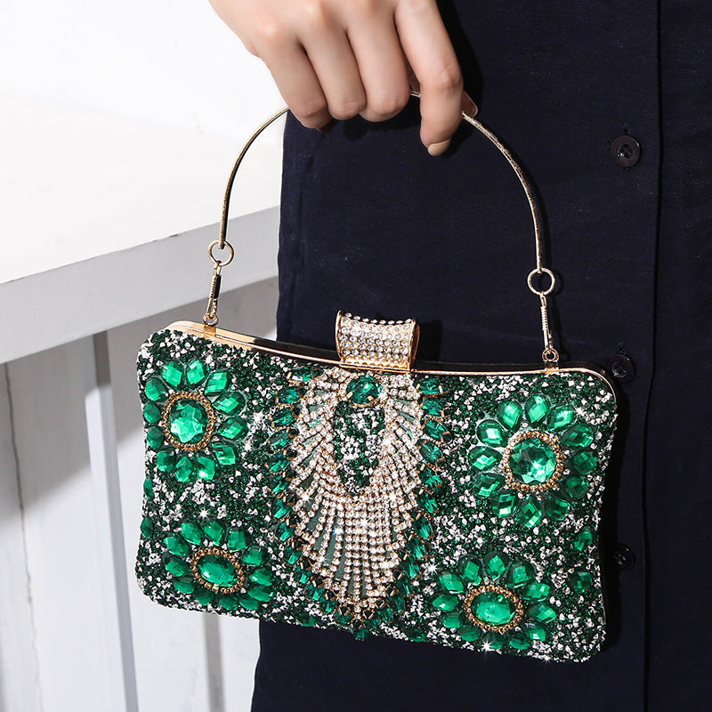 Versatile Women's Diamond Banquet Dress Portable Evening Bags