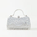 Women's Rhinestone Diamond Flash Tassel Portable Chain Box Evening Bags