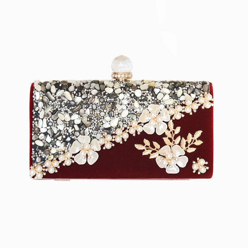 Dinner Handmade Sweet Flowers Clutch Veet Evening Bags