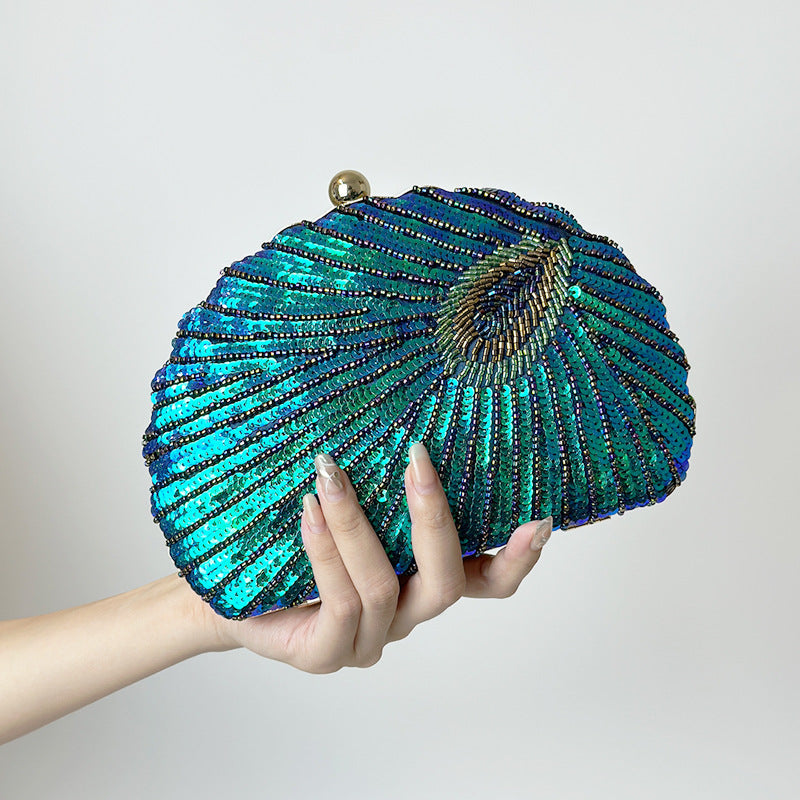 Style Beaded Embroidered Oblique Chain Cheongsam Evening Bags
