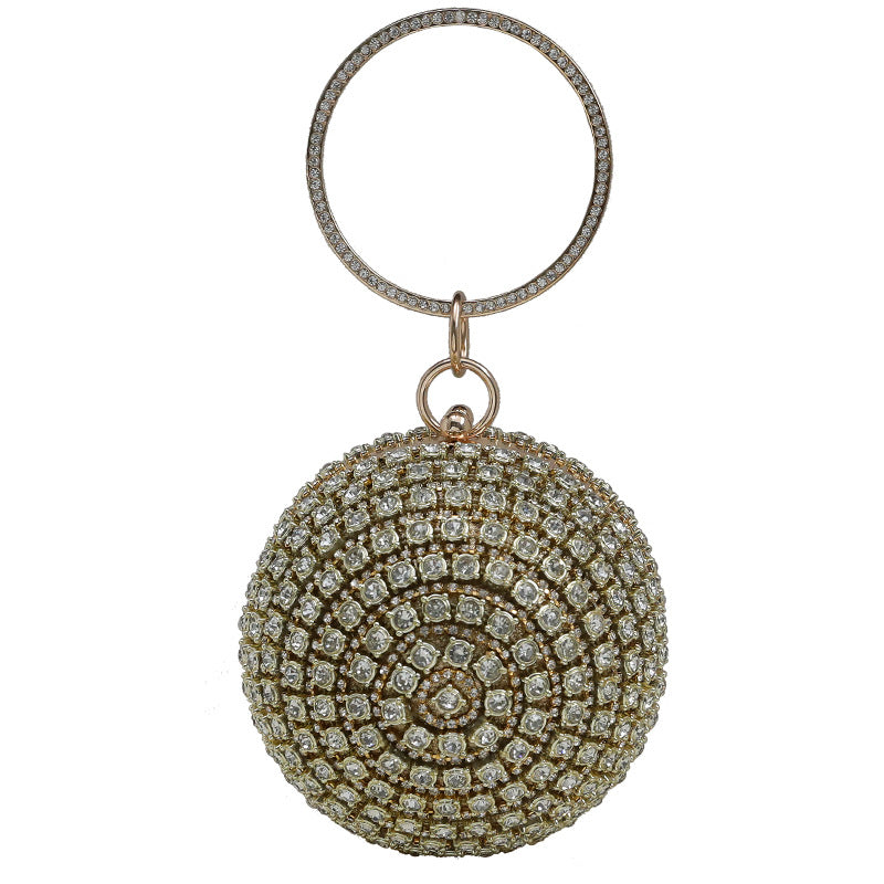 Women's Diamond Round Dinner Banquet Clutch Dress Evening Bags