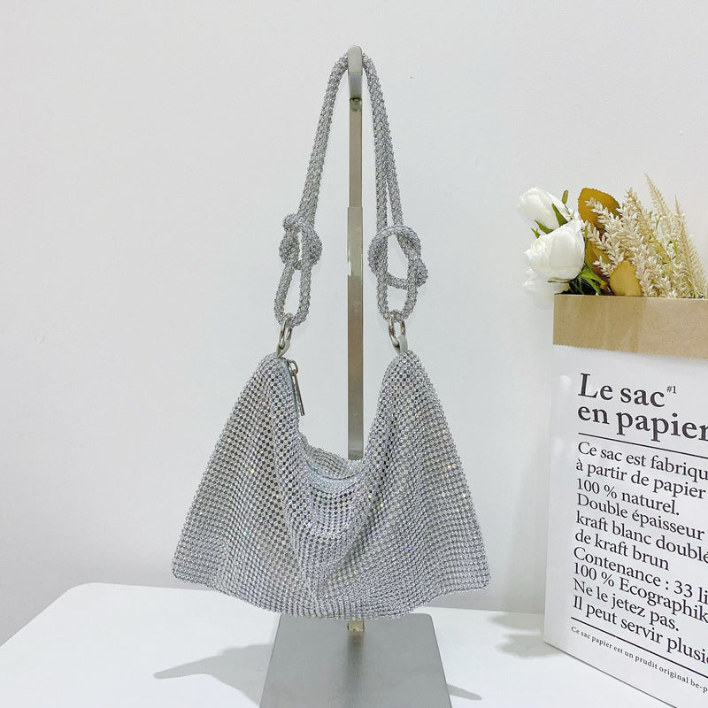 Tide Flash Knotted Rhinestone Handmade Underarm Evening Bags