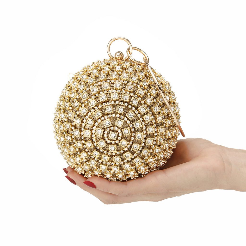 Women's Rhinestone Spherical Ball Dinner Clutch Evening Bags
