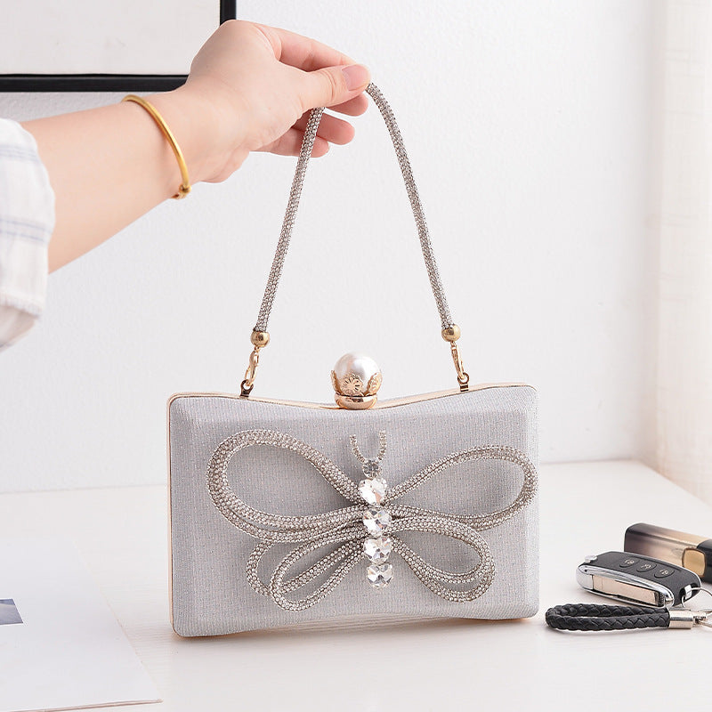 Dinner Black Graceful Dress Bow Hand-held Evening Bags