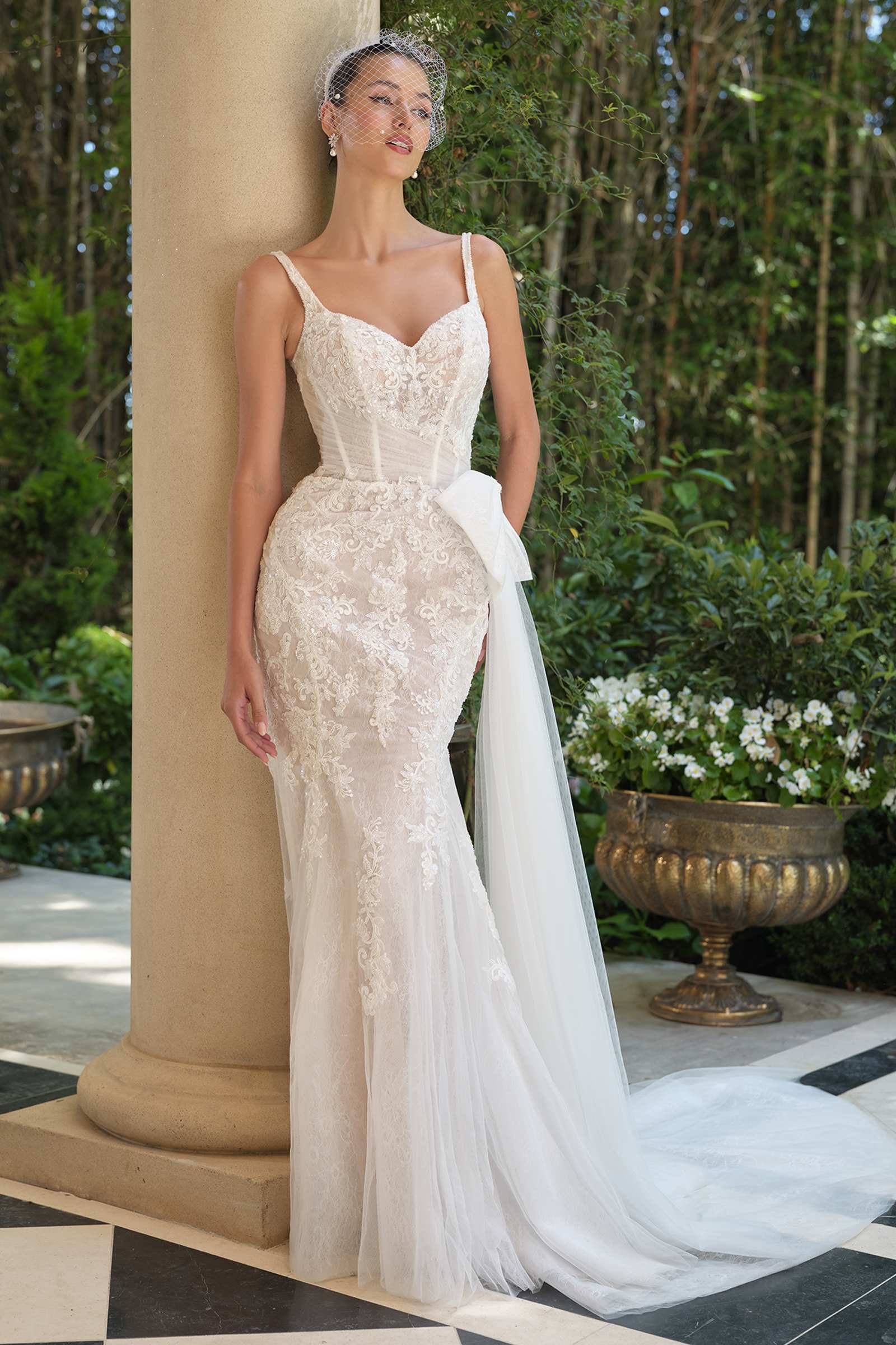 Andrea & Leo WL068 Fitted Sweetheart Embroidered Lace Mermaid Dress